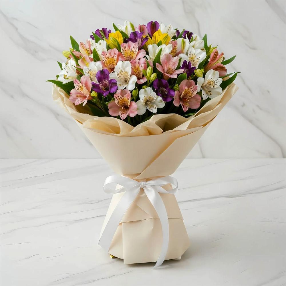 Букет цветов из: Альстромерии в Холмской