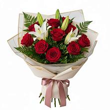 Букет цветов из:  Лилии и Розы в Холмской