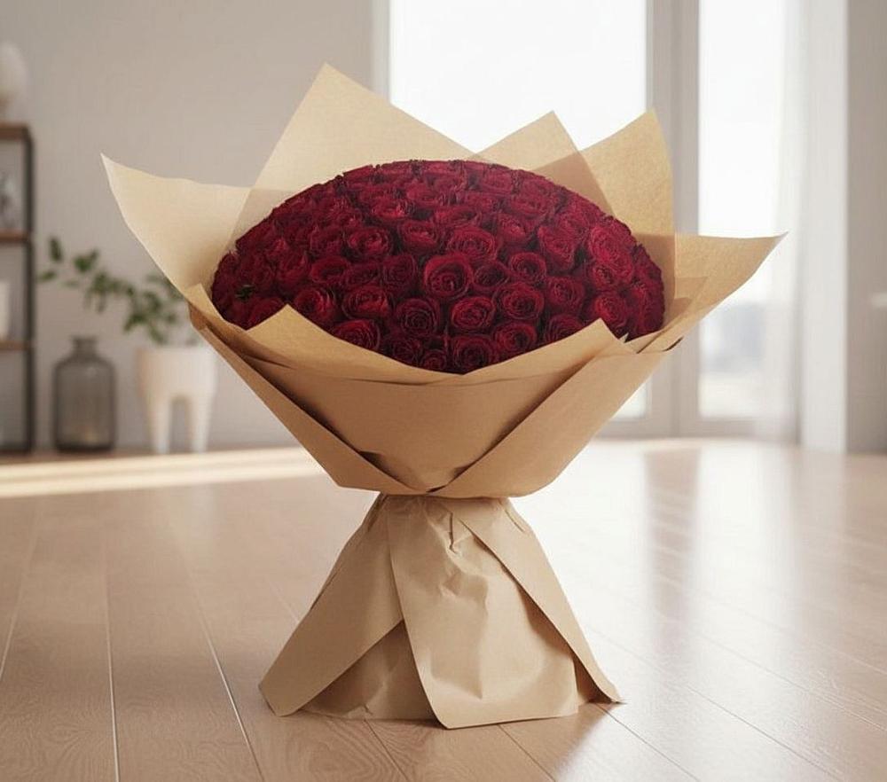Букет 101 Красная роза в Холмской
